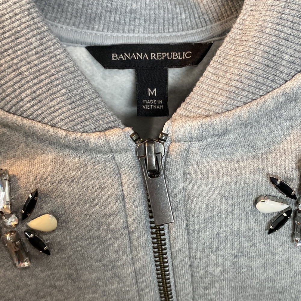 Banana republic zip up beaded sweatshirt - Picture 3 of 4